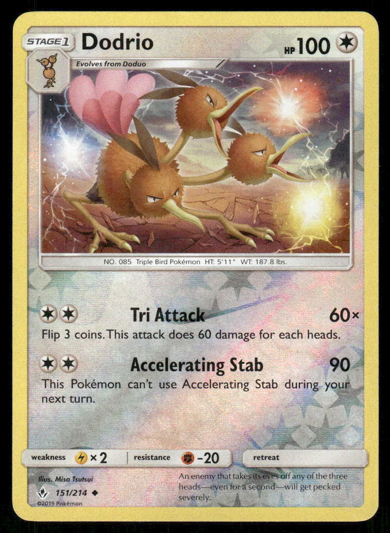 POKEMON DODRIO UNBROKEN BONDS 151/214 REVERSE HOLO UC LP
