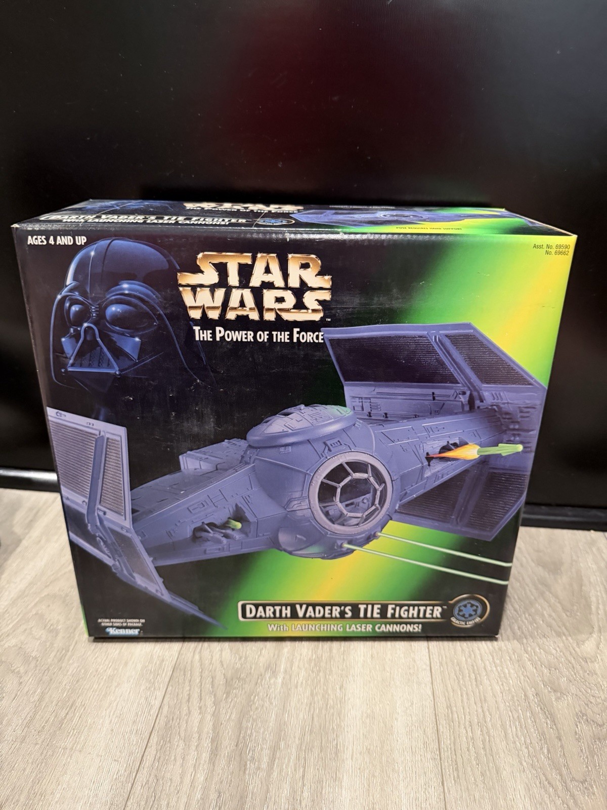 Vintage 1997 Star Wars Power of the Force Darth Vader's TIE Fighter Kenner NIB