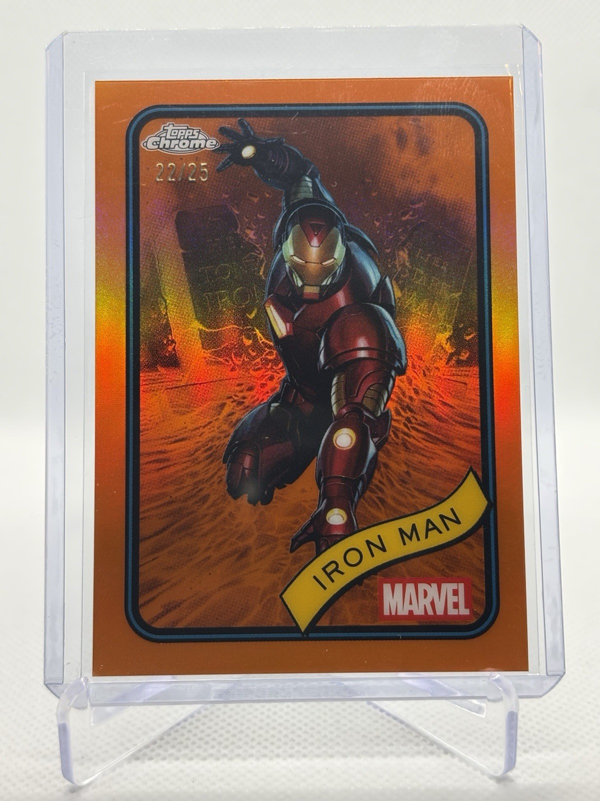 2025 Topps Chrome Marvel Comics Iron Man Orange Refractor /25