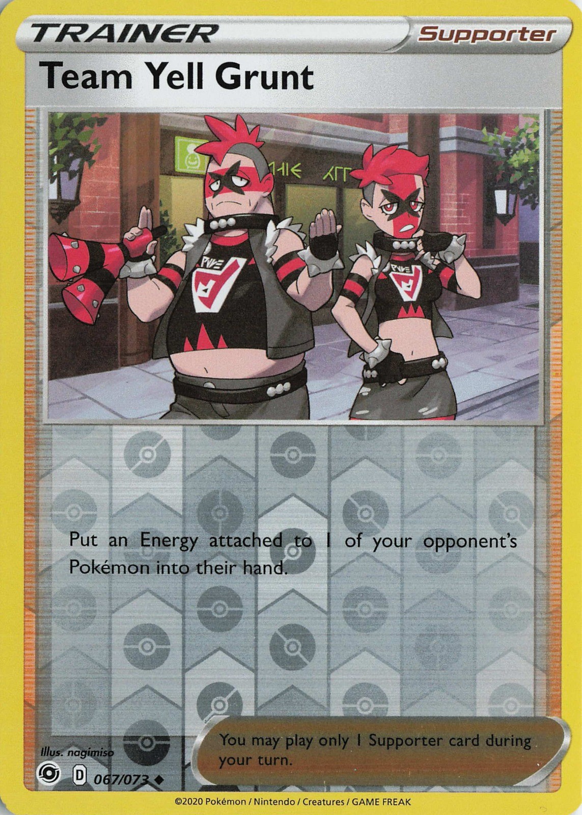 Team Yell Grunt Reverse Holo non comune LP 67/73 nagimiso