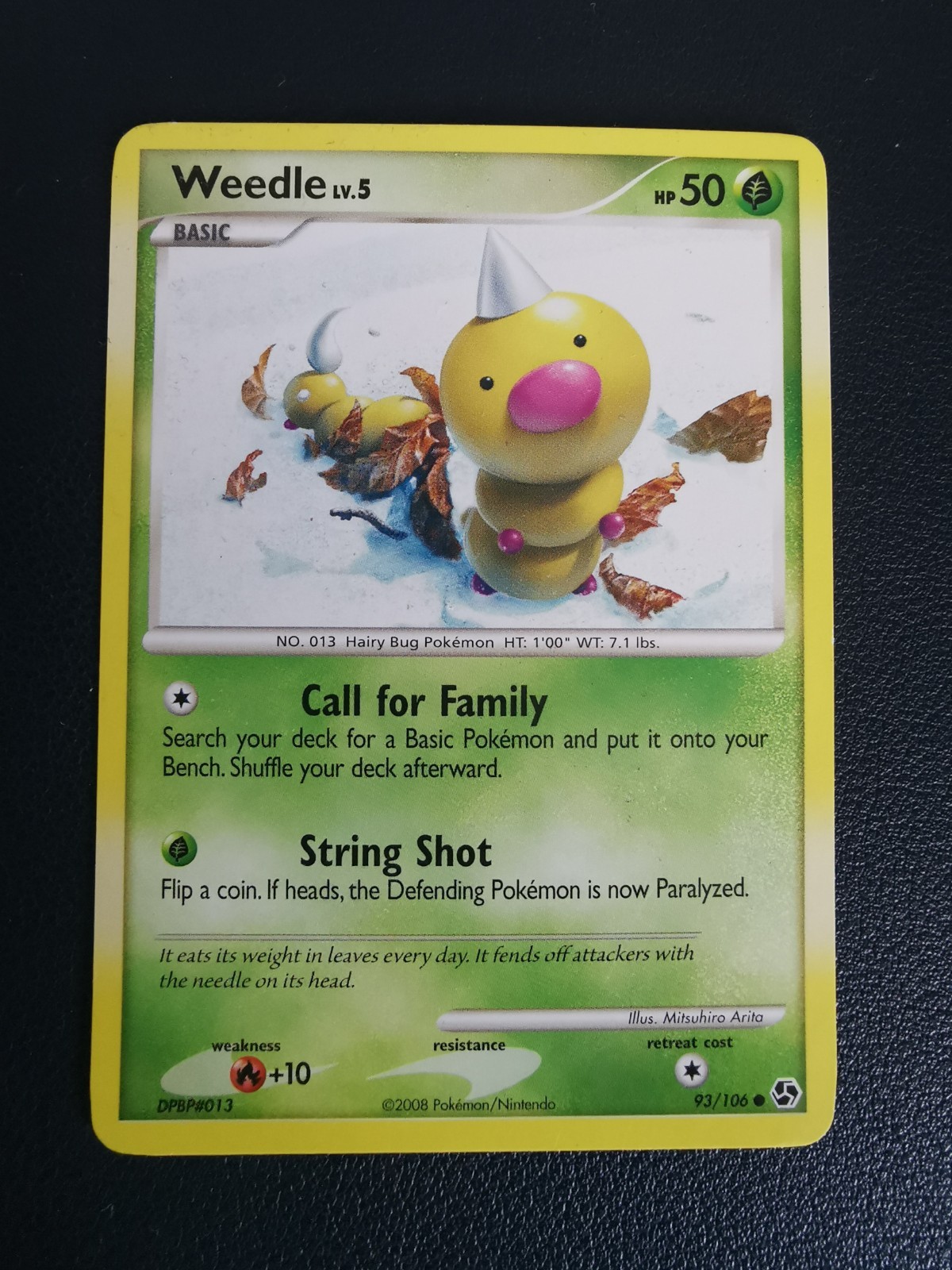 Pokemon Card Weedle 93/106 D&P Great Encounters Common
