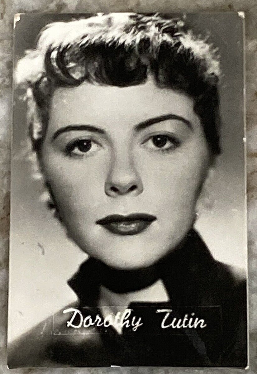 Scheda fotografica DOROTHY TUTIN Dolcificio Lombardo Hollywood stelle del cinema bianco e nero HTF B204