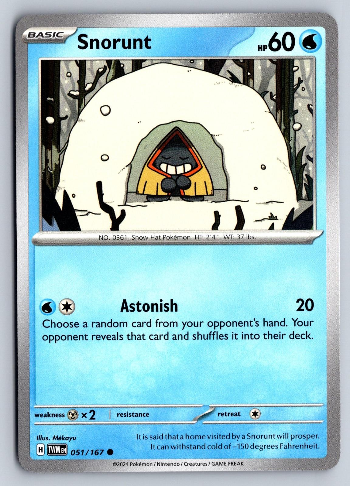 Snorunt 051/167 Maschera del Crepuscolo Pokemon Mekayu