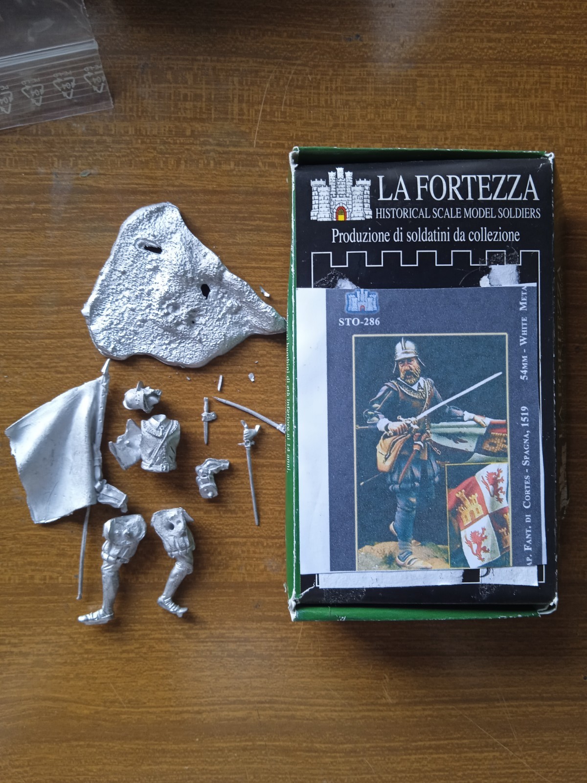 Ufficiale Fanteria Di Cortez Spagna 1519 Fortezza in Piombò 54 mm