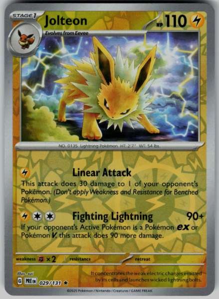 Jolteon 029/131 Evoluzioni Prismatiche Rara Reverse Holo NM Pokemon TCG