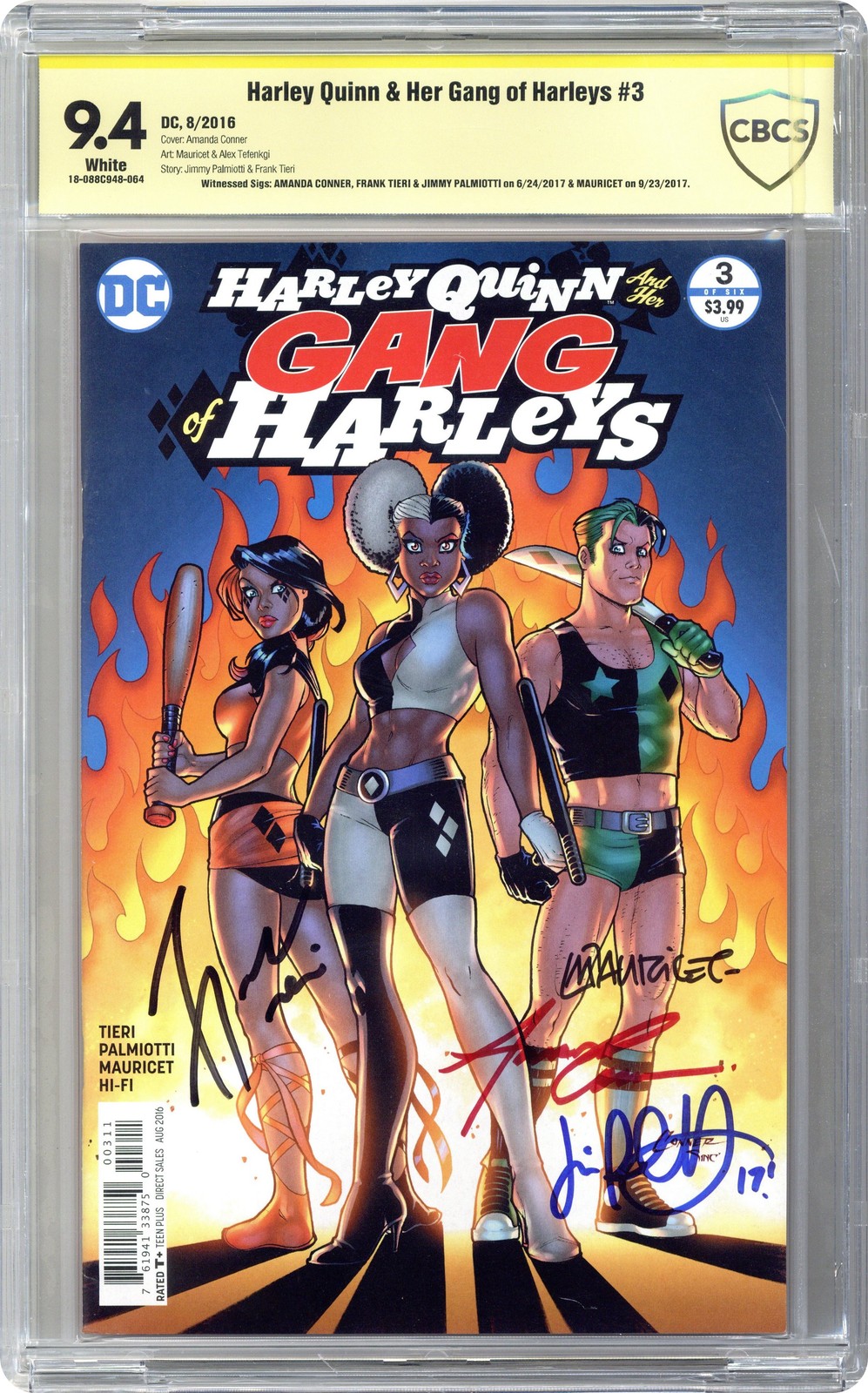 Harley Quinn and Her Gang of Harleys #3A CBCS 9.4 Witned Sig 2016