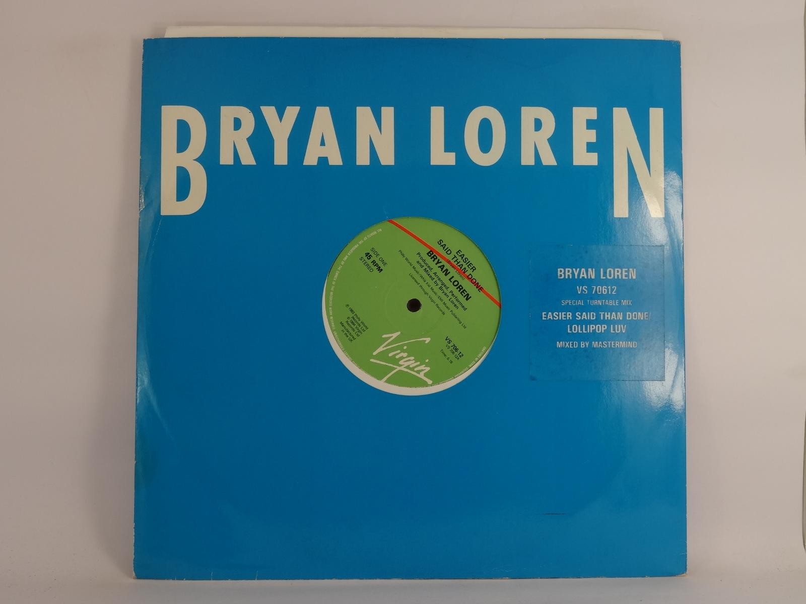 LOREN,BRYAN EASIER SAID THAN DONE (1) (A) 12" VIRGIN