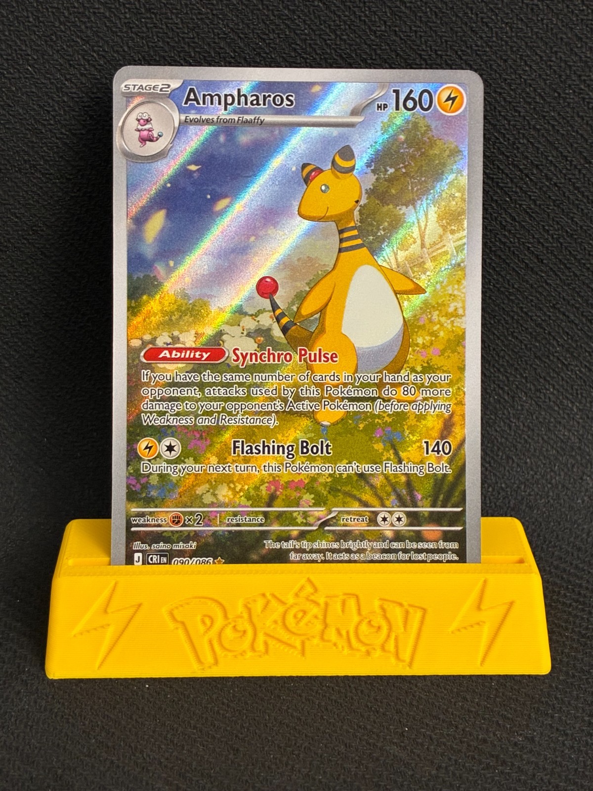 Pokémon Ampharos 090/086 Illustrazione Rara Risurrezione del Caos (NM+)
