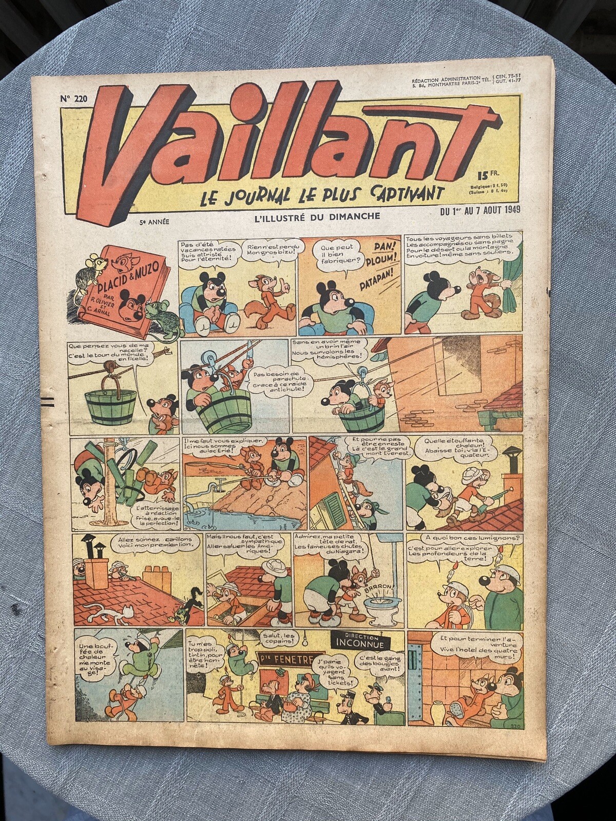 Vaillant Il Giornale Più Coinvolgente N°220 1949 Buone Condizioni