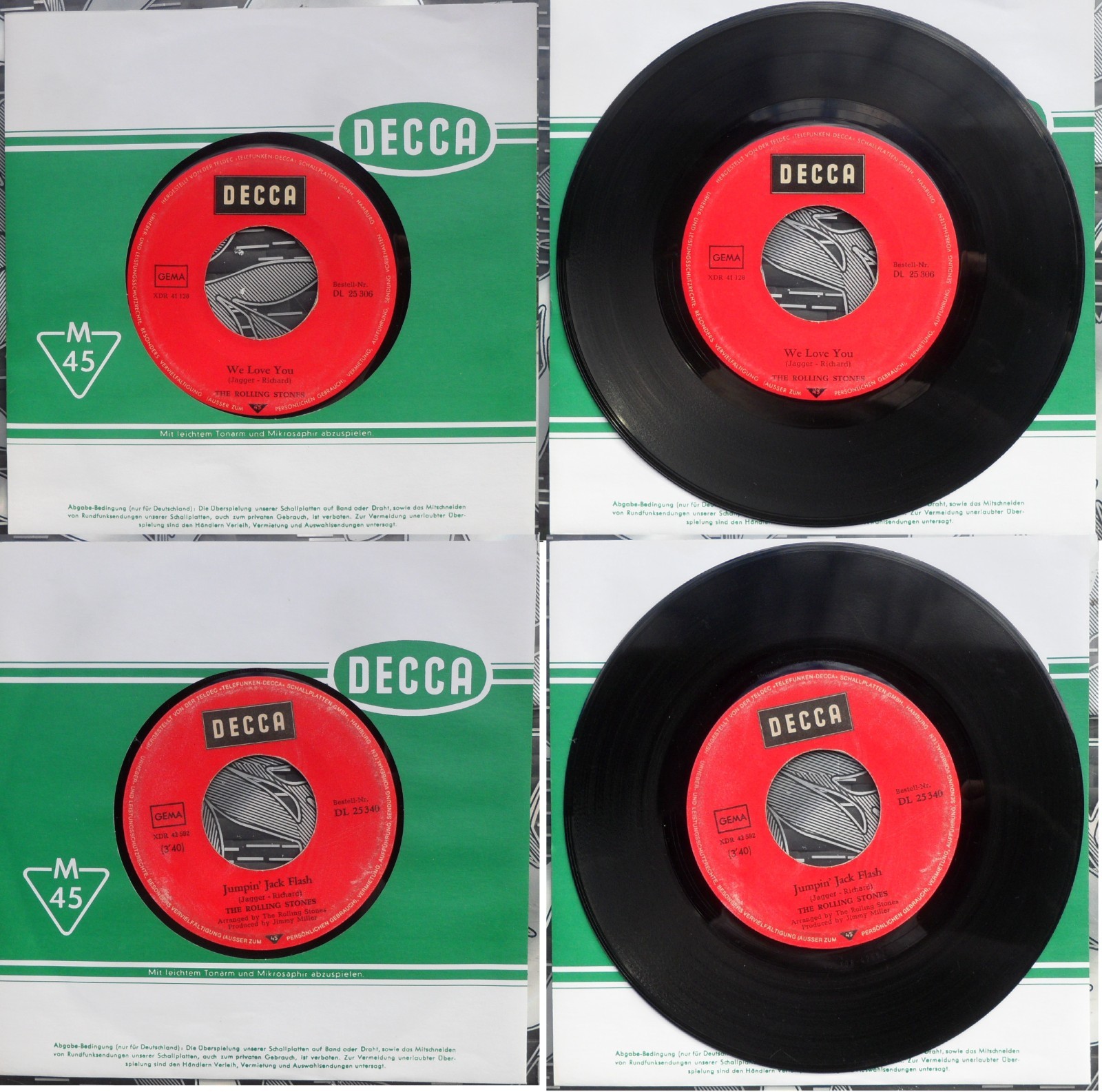2 Vinyl Singles 7" The Rolling Stones - We love you &  Jumpin' Jack Flash
