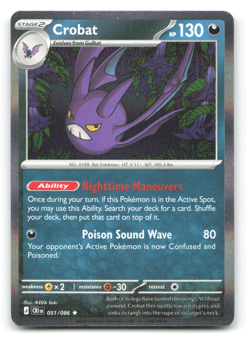 Crobat 051/086 Rare Holo Chaos Rising Pokemon