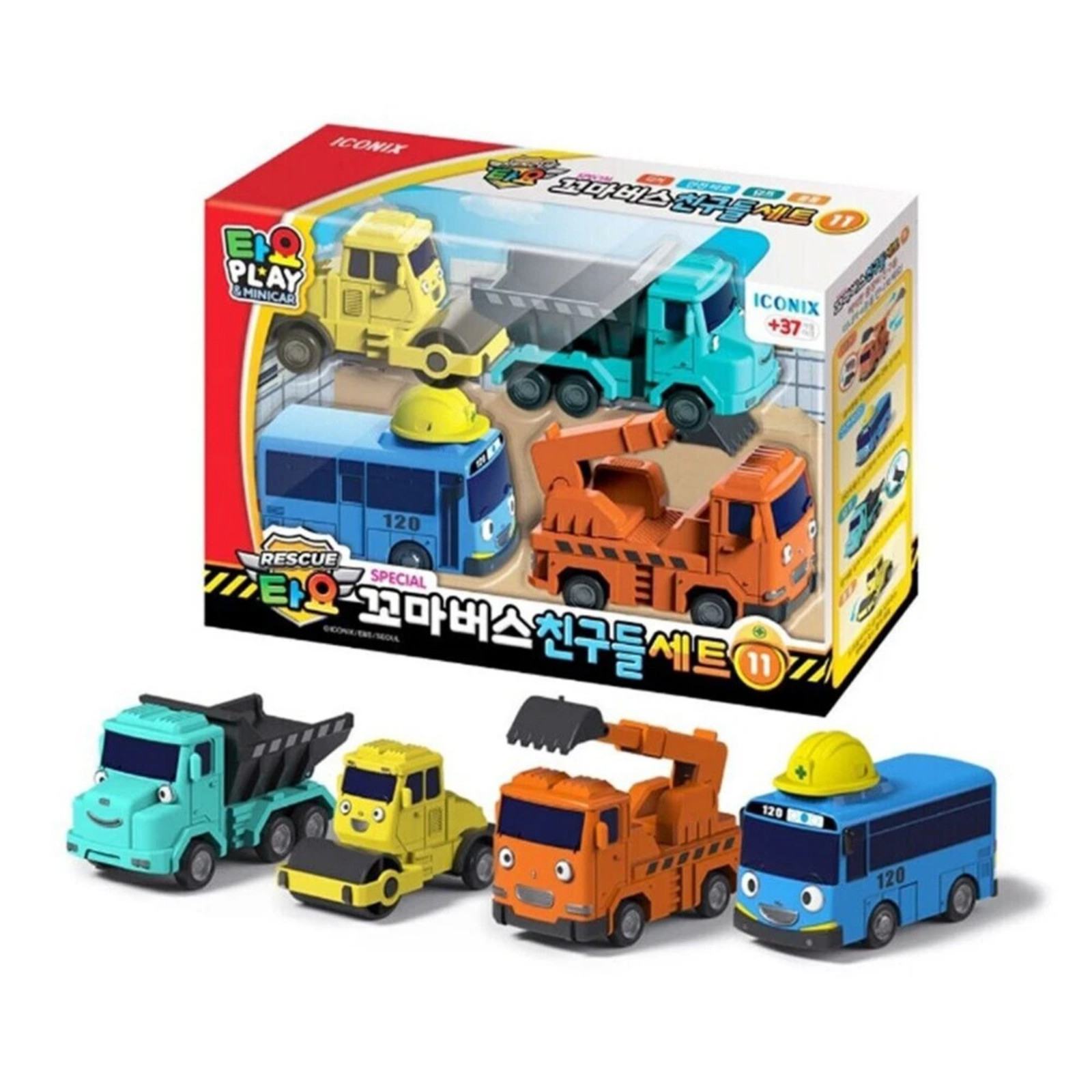 Tayo The Little Bus Friends Special Set 11 (Digger, Tayo, Dump, RollRoll) Figure