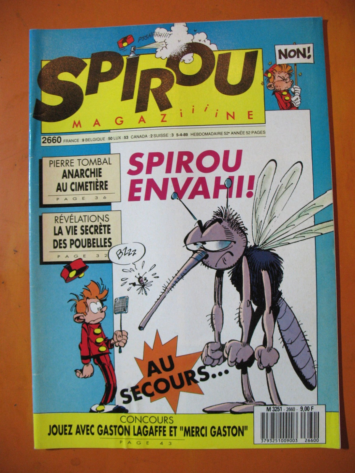SPIROU Magazine N° 2660 du 05/04/1989- Spirou envahi par les moustiques !