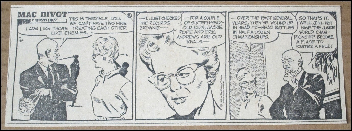 1969 Mac Divot fumetto ritaglio giornale 7"x2,5" Mel Keefer Lanski 22 luglio