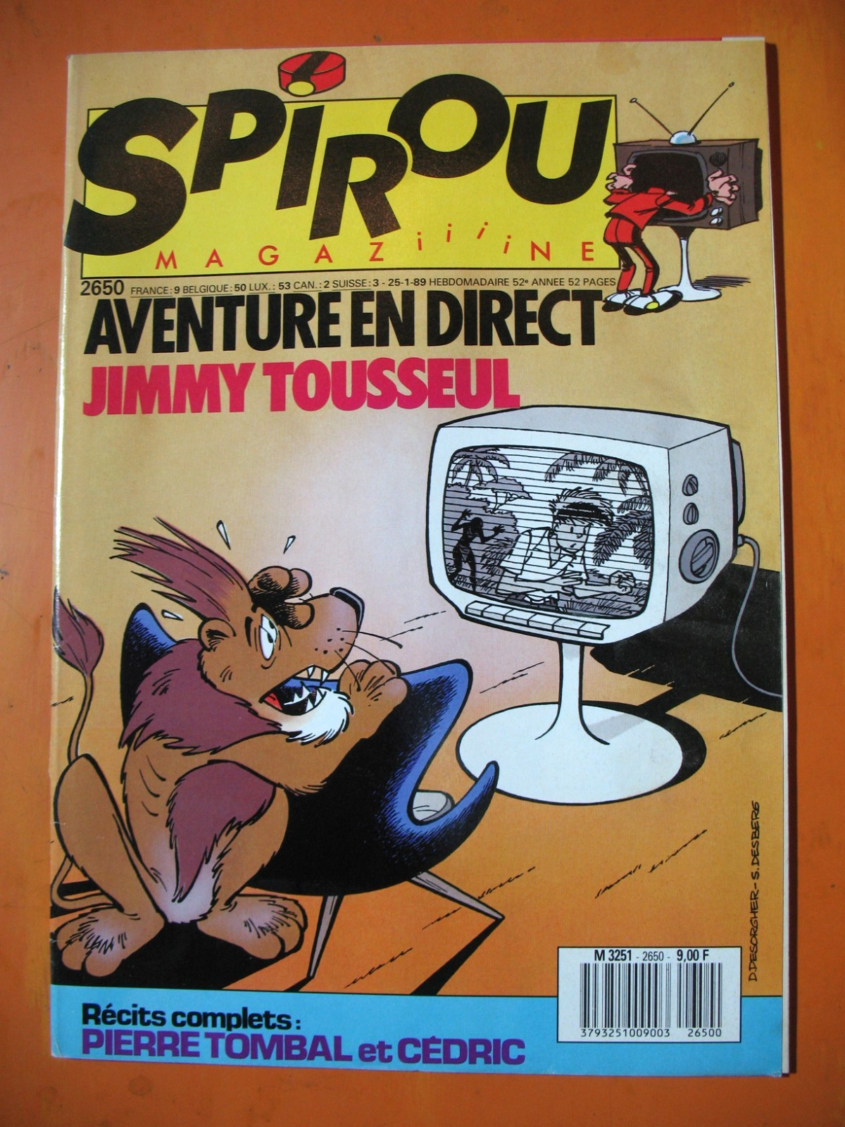 SPIROU Magazine N° 2650 du 25/01/1989- Aventure en direct: Jimmy Tousseul