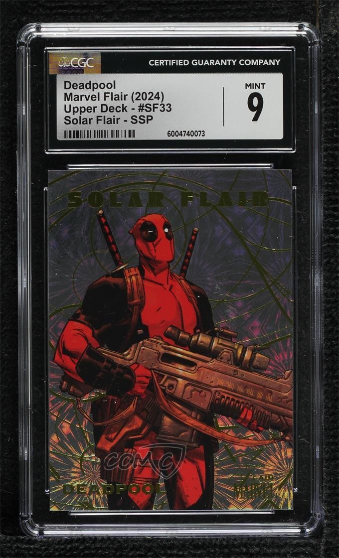 2023 Flair Marvel Solar Flair SSP Deadpool #SF33 CGC 9 come nuovo 0sb0