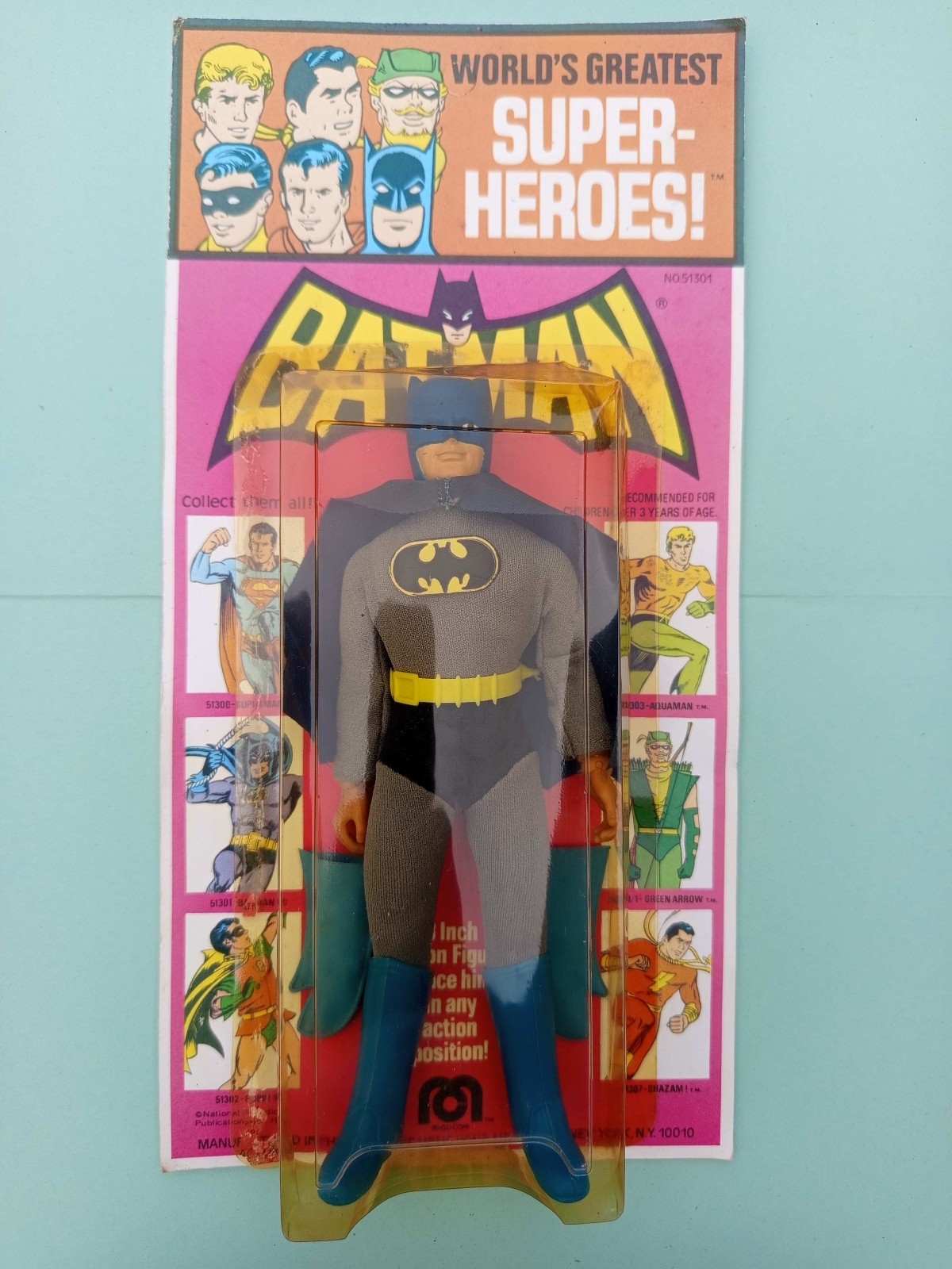figurine BATMAN - MEGO - 1972 (1974) - 6-face card -  action figure - Hong-Kong