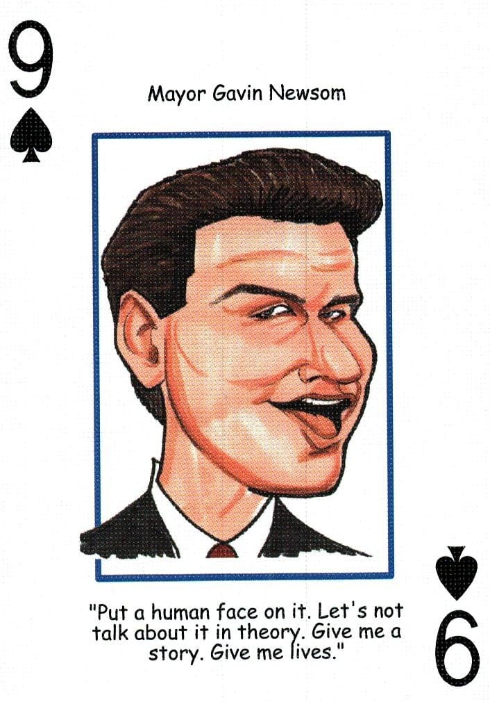 Sindaco Gavin Newsom, 2004 "E matrimonio per tutti!Carta da gioco celebrità gay