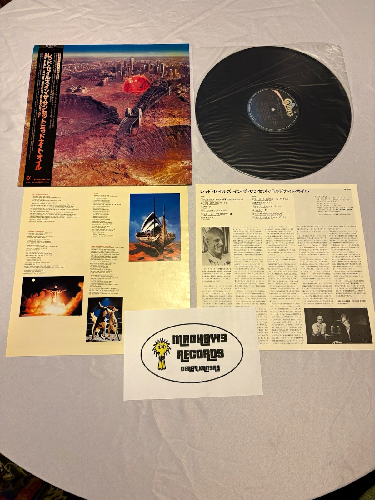 Midnight Oil Red Sails in the Sunset Epic Japan OBI 12" LP 28-3P-563