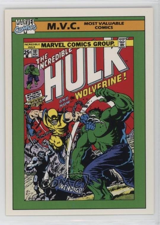 1990 Impel Marvel Universe MVC Wolverine Hulk Wendigo Incredible #181 #134 12zm