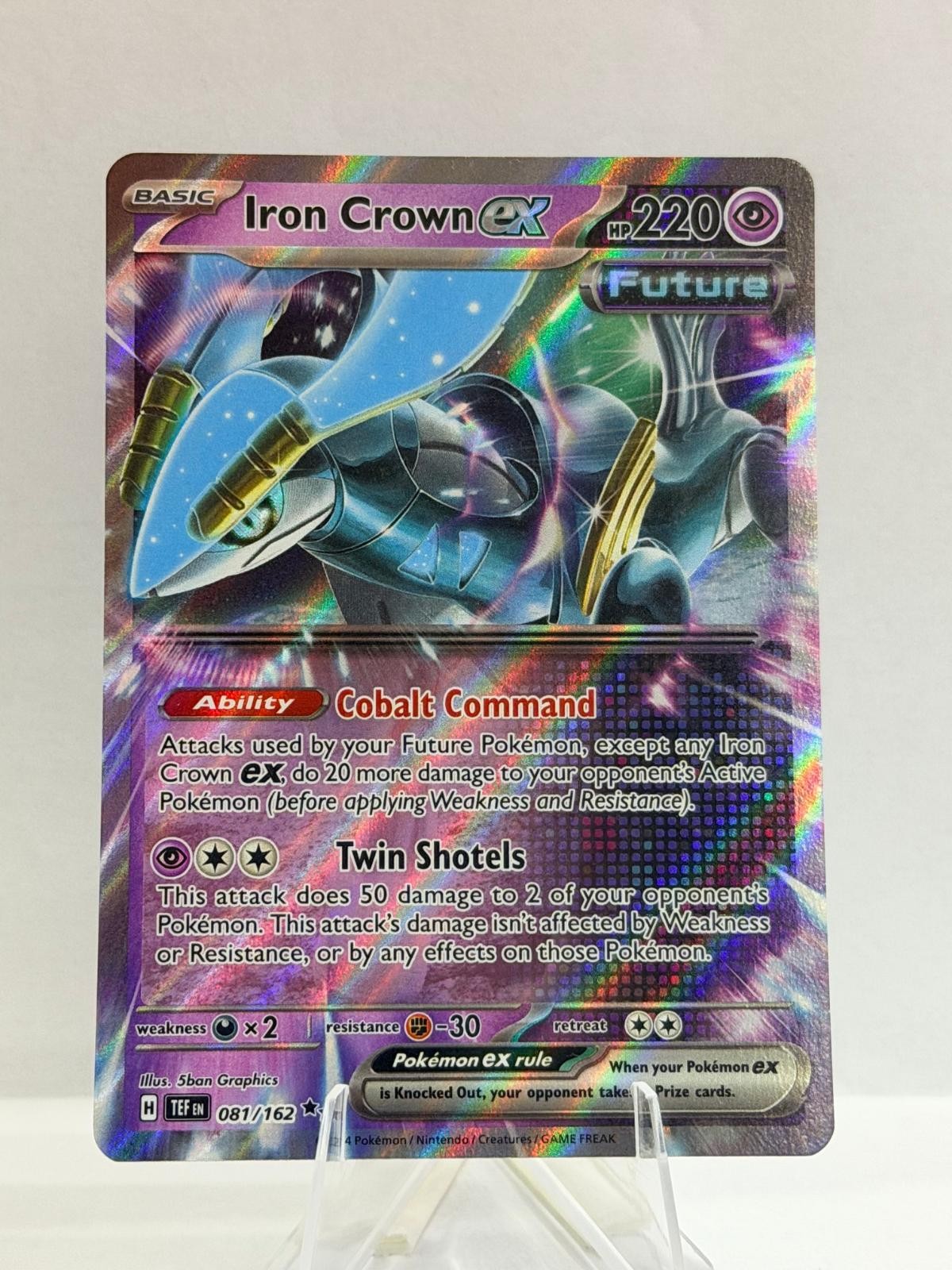 Iron Crown ex 081/162 Double Rare Temporal Forces Pokemon Holo Lightly Played