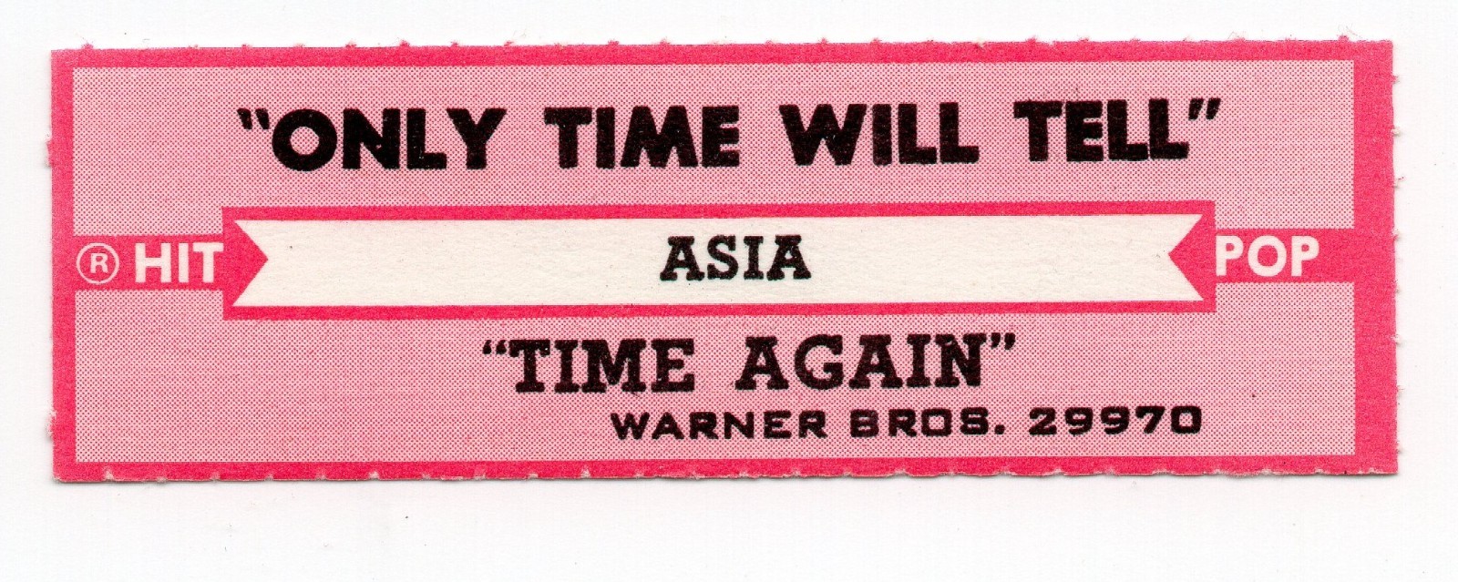ASIA - ONLY TIME WILL TELL - JUKEBOX STRIP - SPEDIZIONE GRATUITA