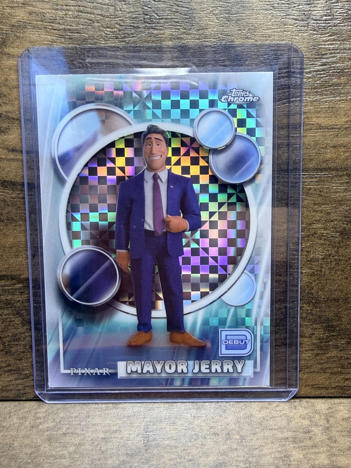Disney Pixar Topps Chrome Mayor Jerry 112 Debutto Ologramma Trading Card Non Sport