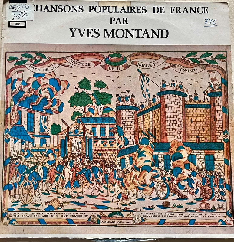 Disque vinyle 33T - Yves Montand - Chansons populaires de France