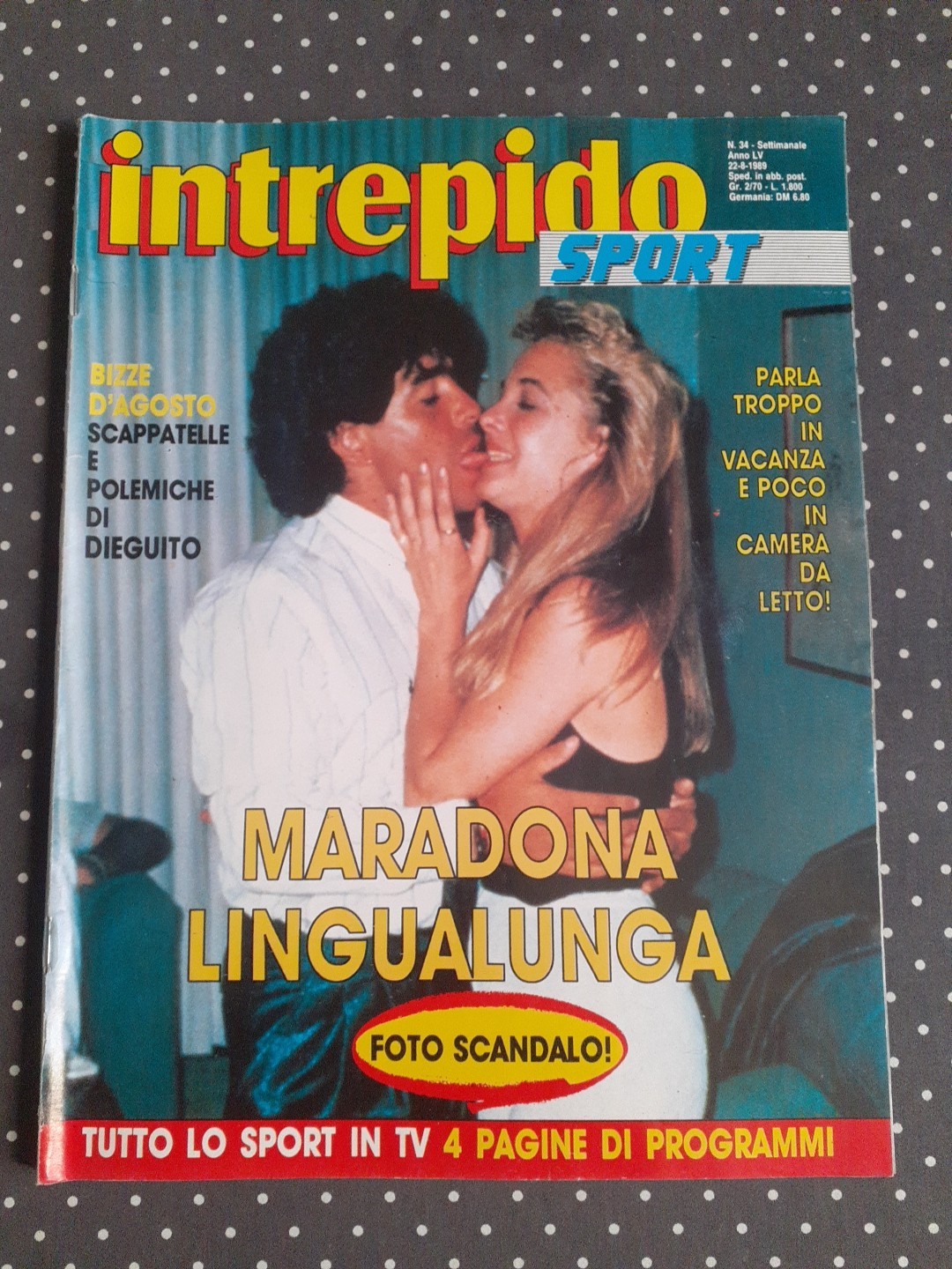 FUMETTO INTREPIDO SPORT NUMERO 34 ANNO 1989 MARADONA LINGUALUNGA SCAPPATELLE 