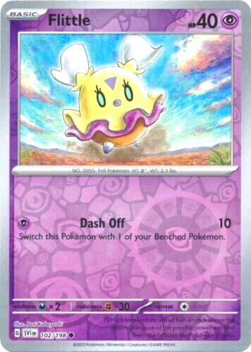 Pokemon Scarlet Violet Set Base #102/198 Flittle Reverse Holo quasi nuovo+