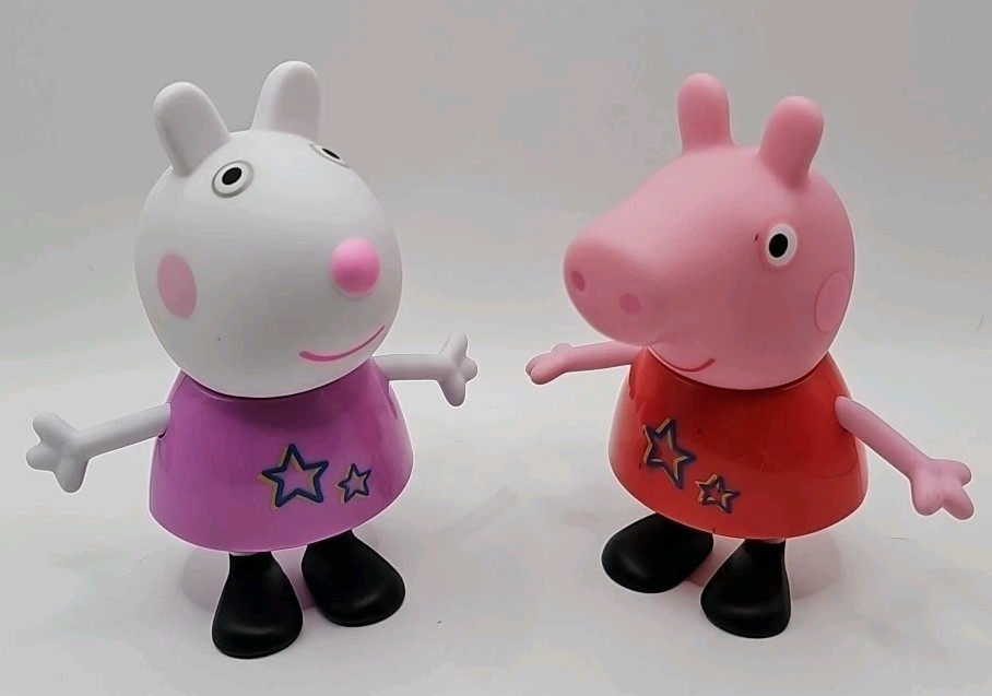 Peppa Pig & Suzy Sheep 5” Pair Large Posable Figures Hasbro 2021 Fast Shipping 