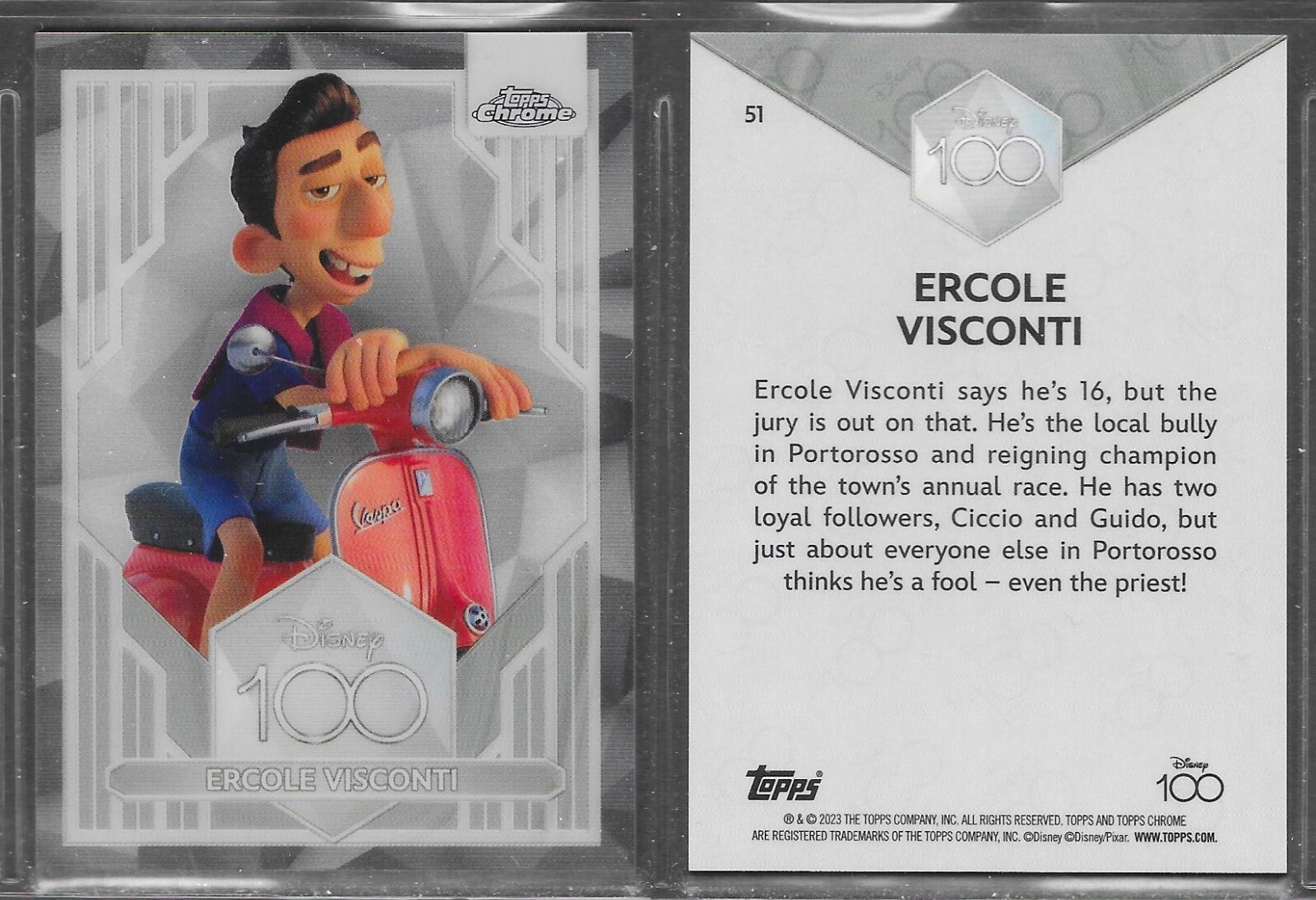 Topps Chrome 2023 Disney 100 Years of Wonder #51 Ercole Visconti Luca Card EX