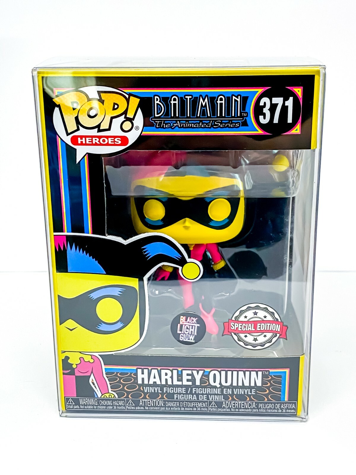 Batman Animated Series – Blacklight Harley Quinn SE Funko Pop 371 with Protector