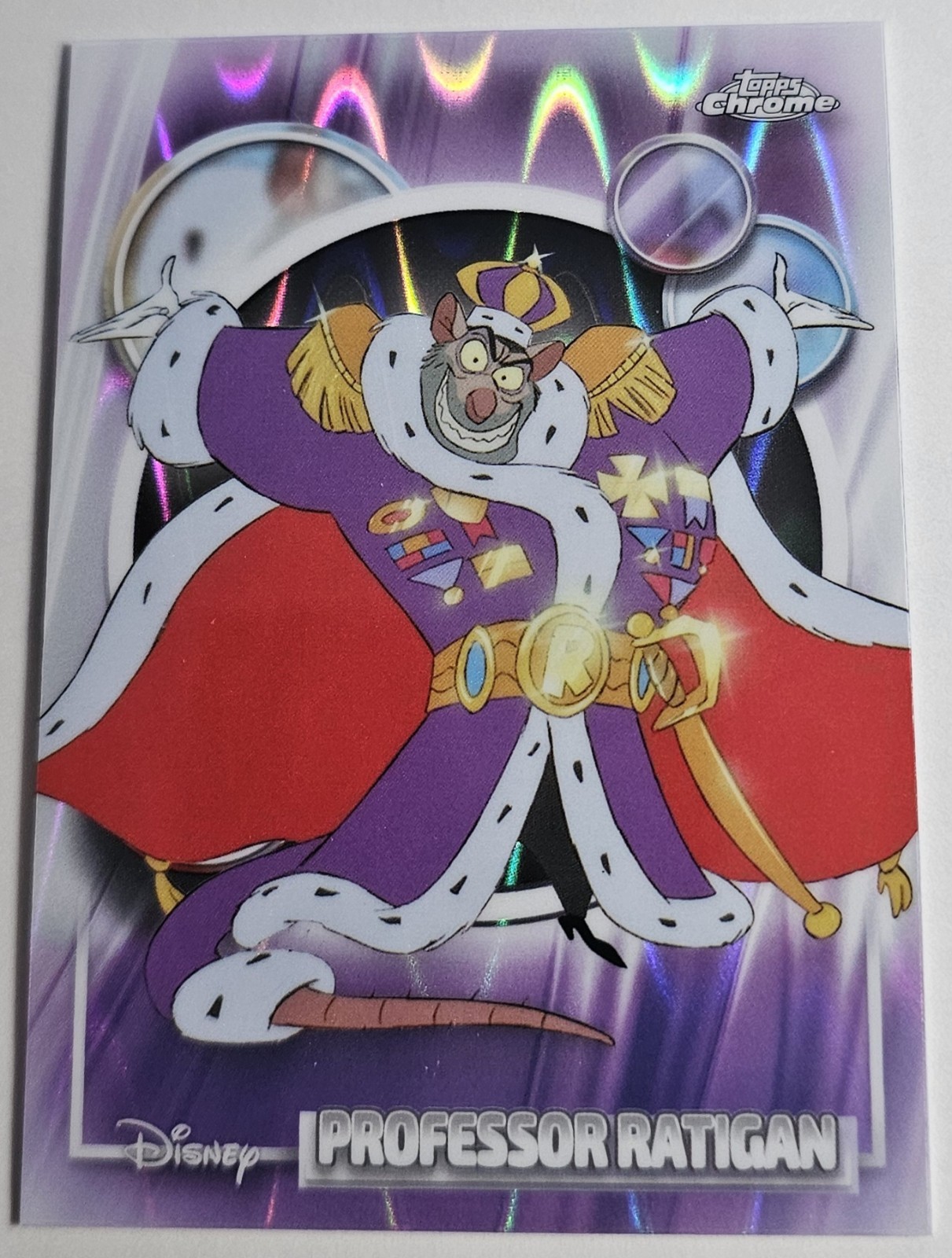 2026 Disney Topps Chrome Professor Ratigan RIFRATTORE ONDE RAGGI - #41