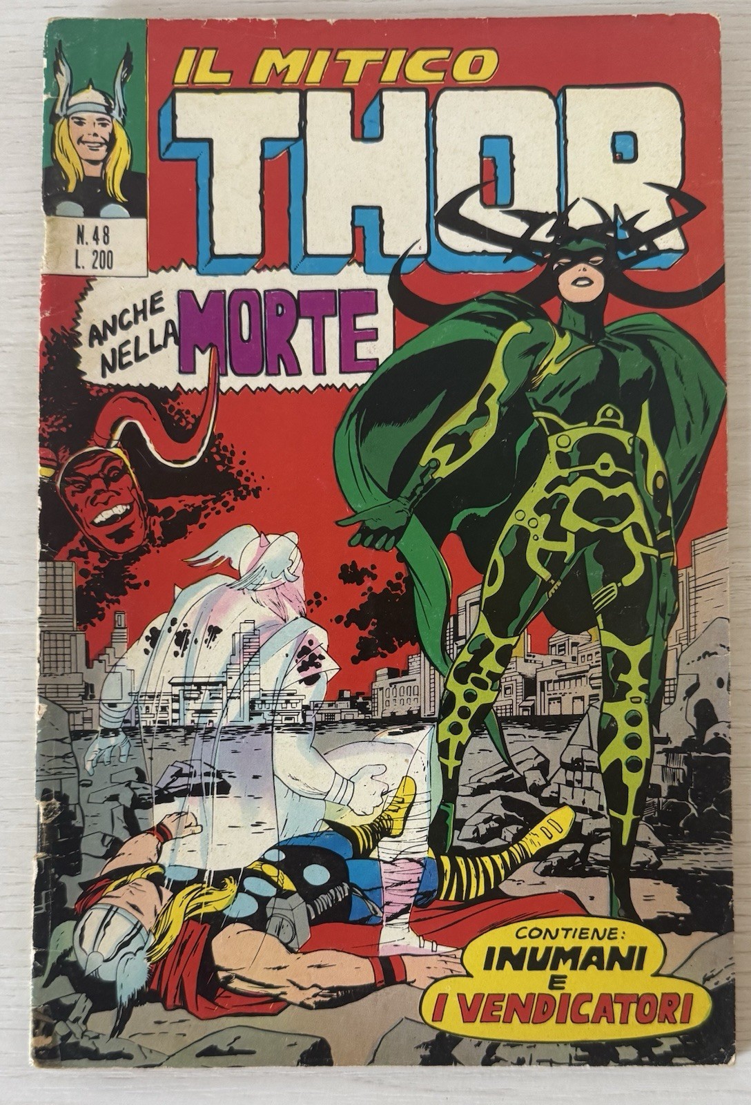 IL MITICO THOR corno N.48 ANCHE NELLA MORTE originale 1973 vendicatori inumani