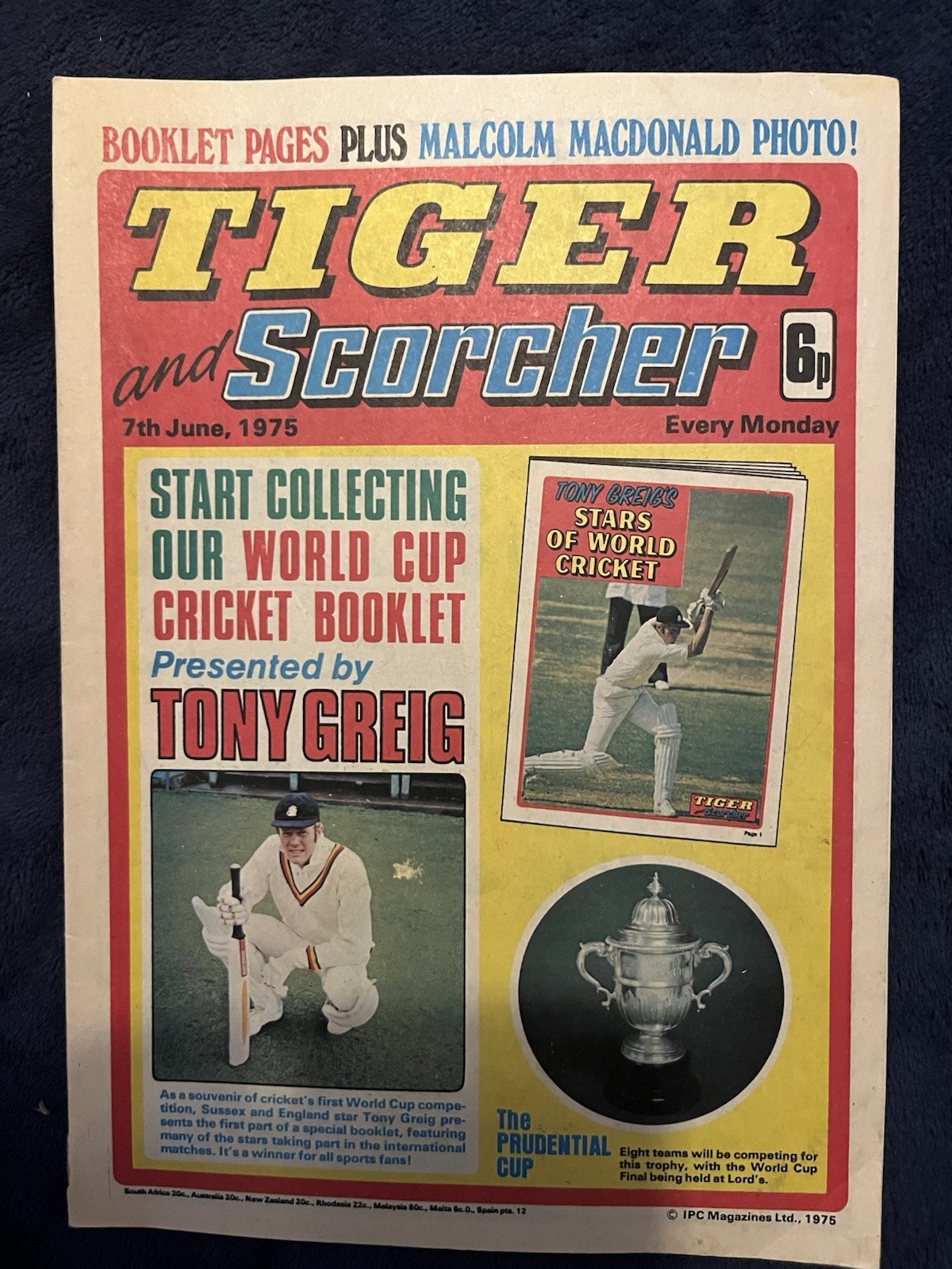 Tiger and Scorcher Comic 7th June 1975 VF