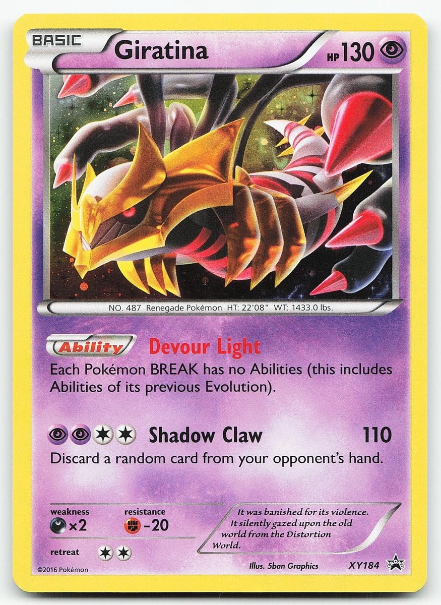 Pokemon Giratina XY184 XY Promo Holo quasi nuovo
