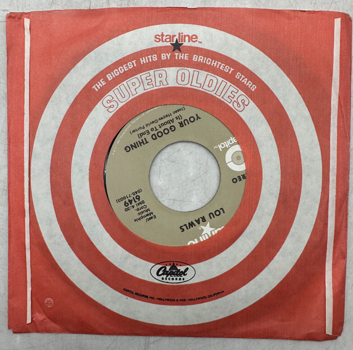 Lou Rawls Dead End Street / Your Good Thing Capitol Records 6149 NM