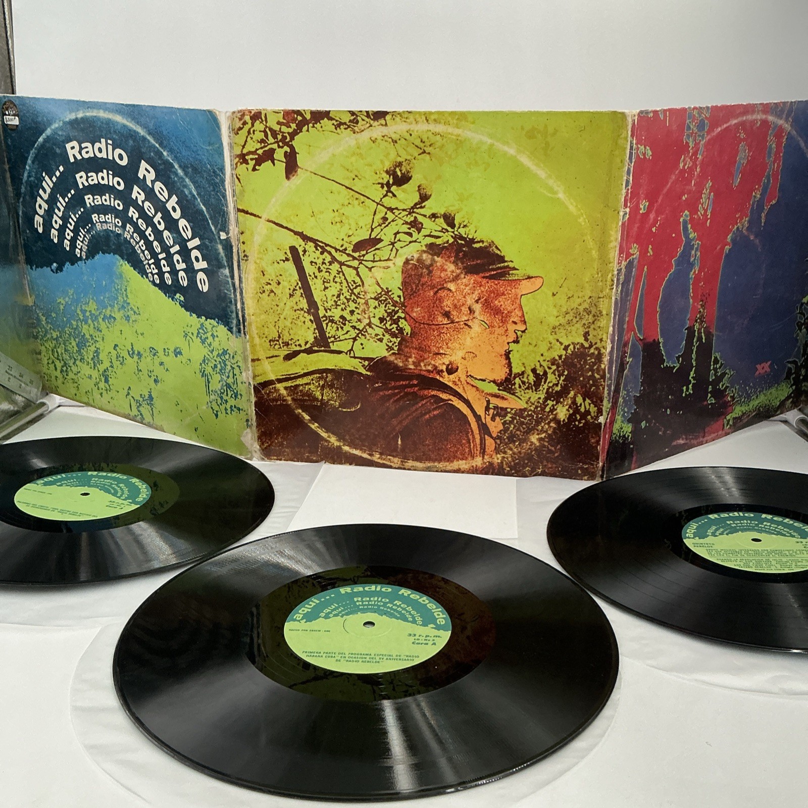 AQUÍ RADIÓ REBELDE: Cuban Revolution Recordings, Songs 3 LP Set: (EX), Very Rare