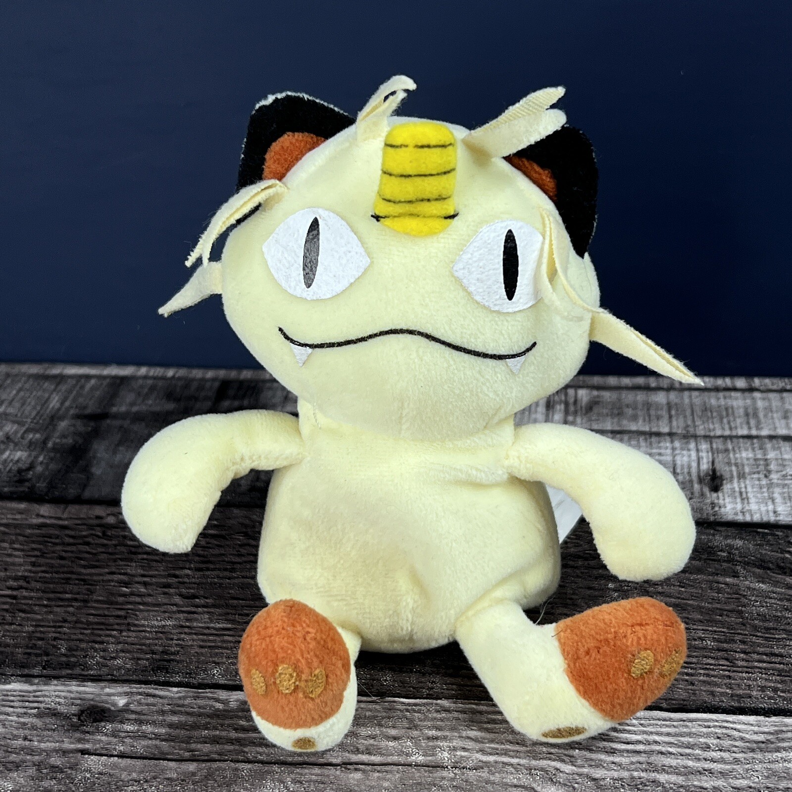 Meowth Pokemon Plush Game Freak 1998 Nintendo 6" Bean Bag yellow