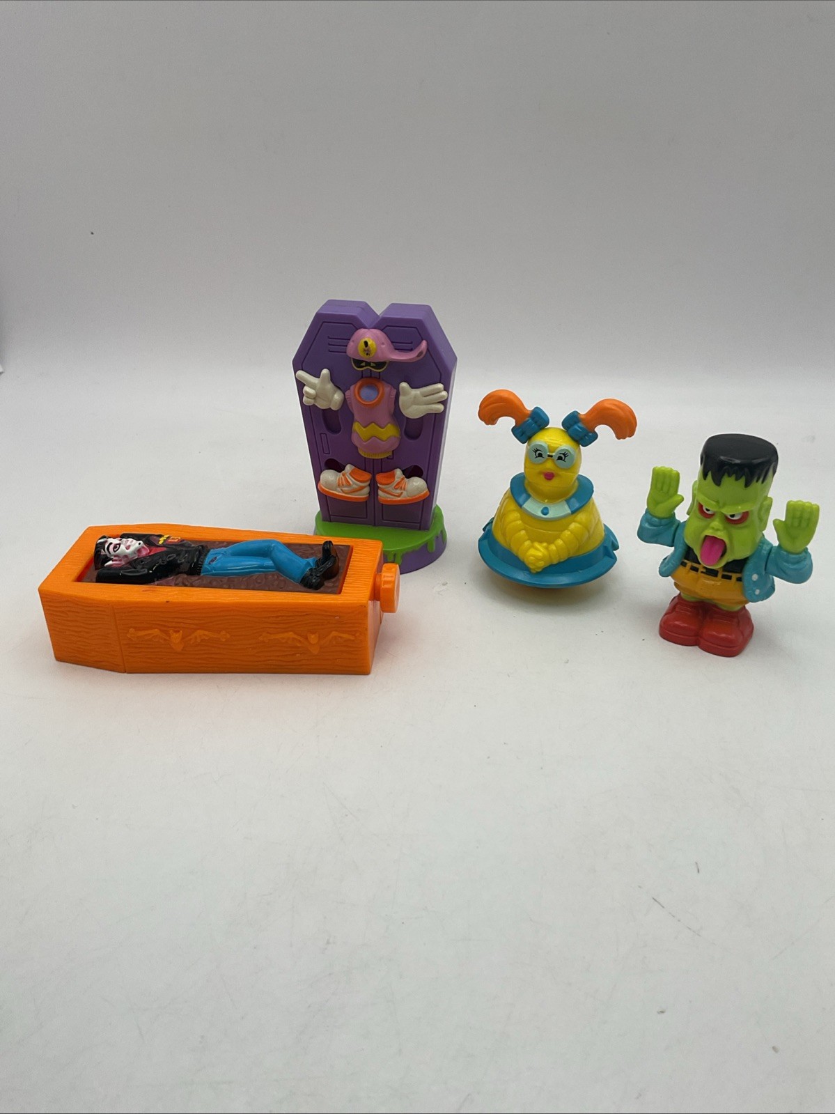 Vintage 1991 Gravedale High Frankentyke, Vinnie, Cleofatra & Sid NBC McDonald's Toys
