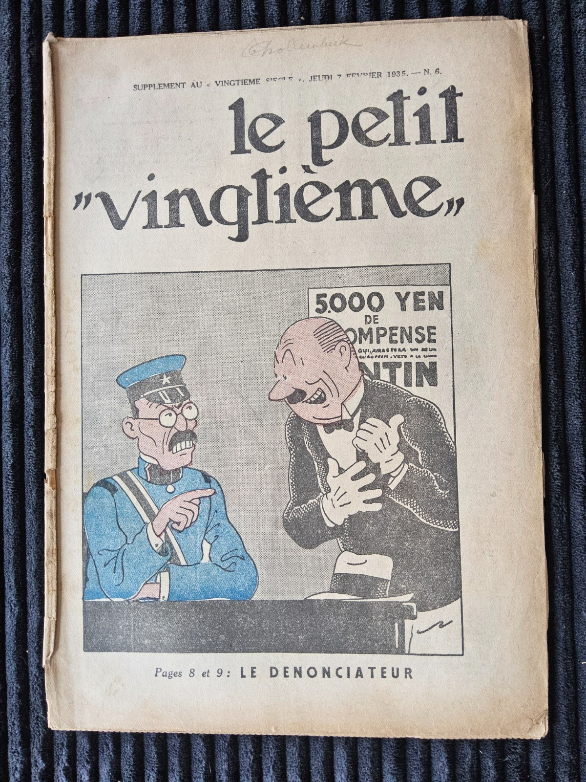 Tintin - Petit Vingtième - Numéro 6 de 1935