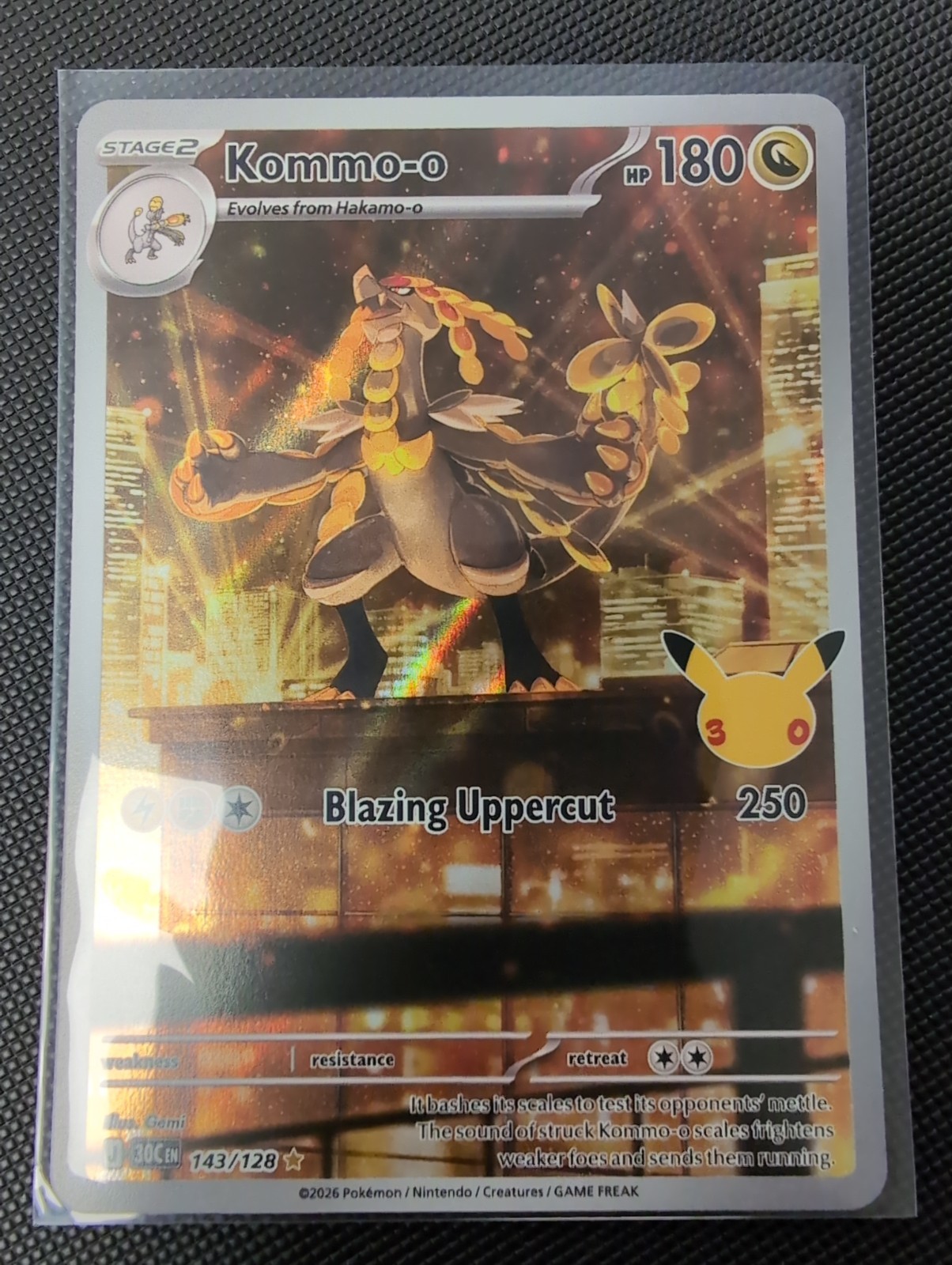 Pokémon TCG 30th Celebrations Kommo-o 143/128 IR NM