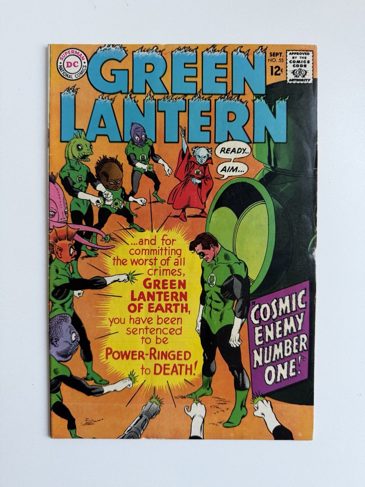 Lanterna Verde #55 VG+ 1967 DC Silver Age Comics 1° App Zoborra & Charlie Vicker