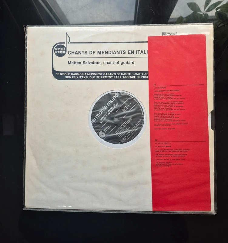 Vinyle 33t Chant mendiants en Italie