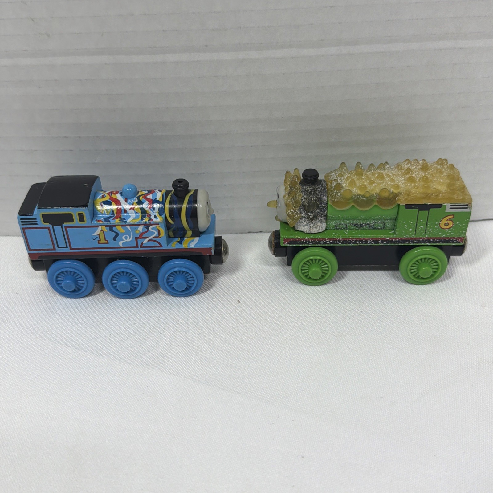 Lotto ferroviario in legno Thomas semplificato Thomas & Jack Frost Percy treni veicoli