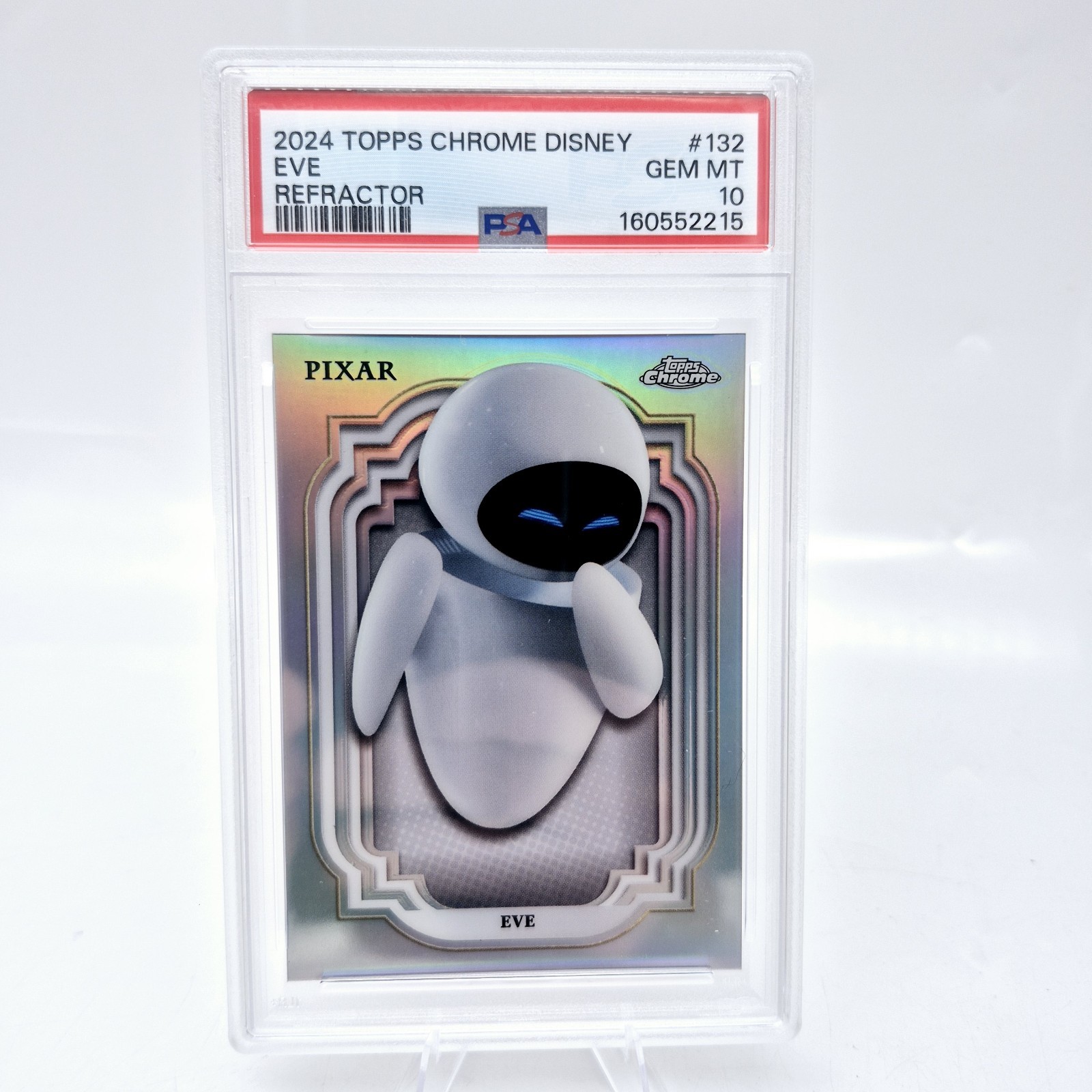 2024 Topps Chrome Disney Eve #132 PSA 10 rifrattore Wall-E 