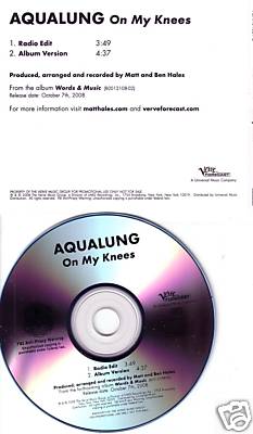AQUALUNG On My Knees EDIT TST PRES PROMO CD Single 2008