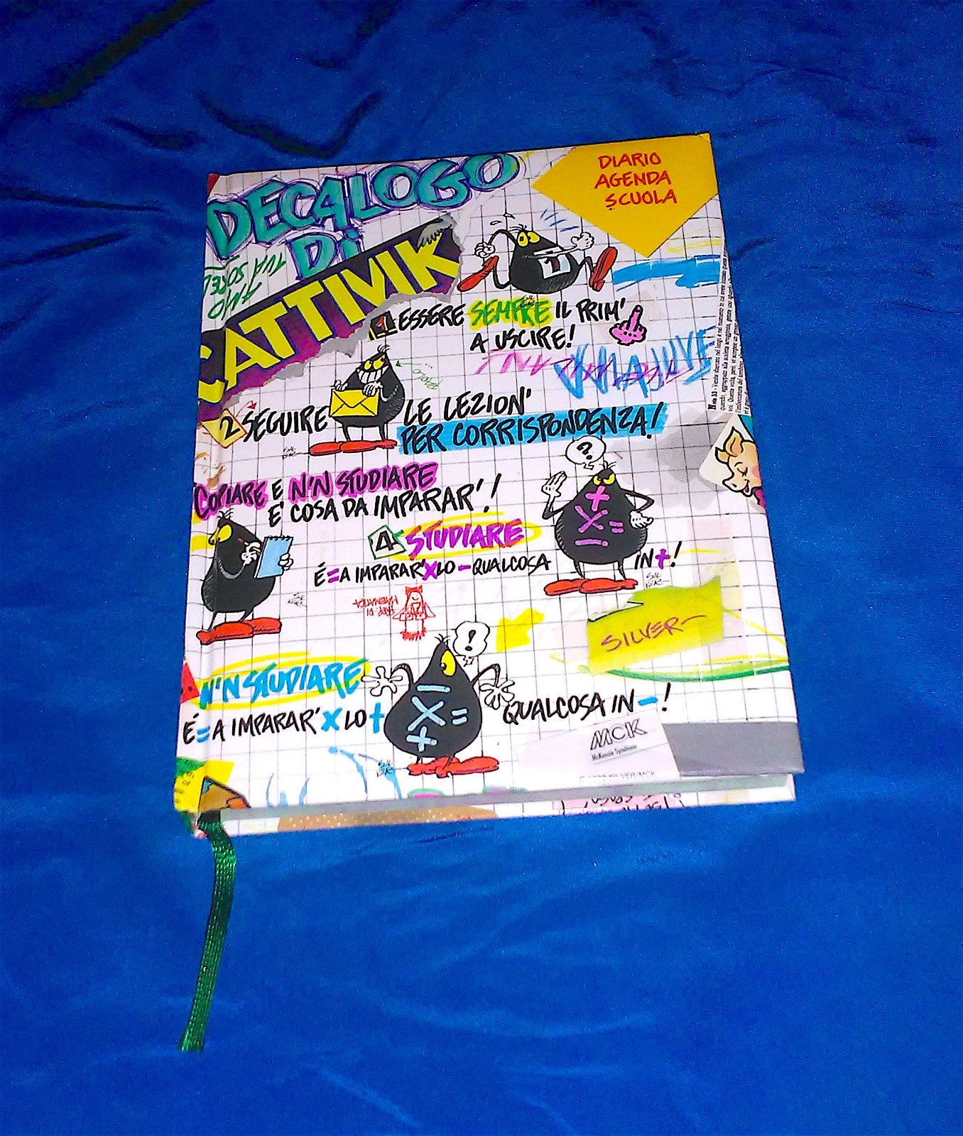 DIARIO SCOLASTICO CATTIVIK SILVER ARTENA CON STRISCE NUOVO MINT 1992 #2