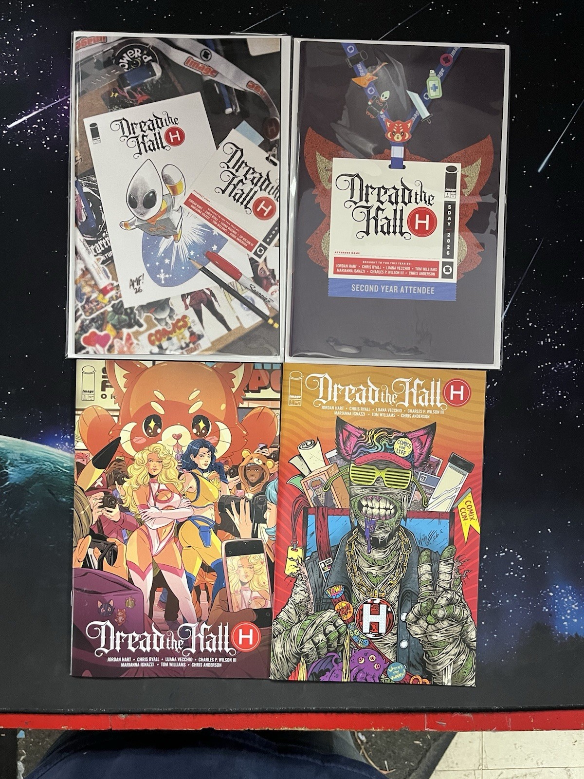 DREAD THE HALL H #1 SET X4 1:10 VARIANTE PILE IMMAGINE FUMETTO YV